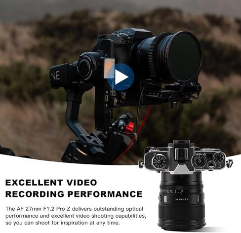 VILTROX 27mm F1.2 Pro Level Z Mount Lens Autofocus Lens f/1.2 Large Aperture APS-C Lens Compatible with Nikon Z9 Z8 Z7 Z6 Z5 Z50 Z30 ZFC Nikon Z Mount Cameras Lens in Kuwait