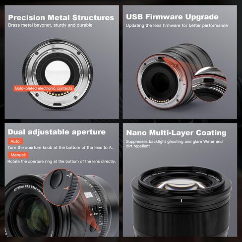 VILTROX 27mm F1.2 Pro Level Z Mount Lens Autofocus Lens f/1.2 Large Aperture APS-C Lens Compatible with Nikon Z9 Z8 Z7 Z6 Z5 Z50 Z30 ZFC Nikon Z Mount Cameras Lens in Kuwait