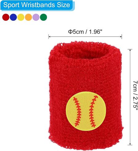 PATIKIL Colorful Sports Wristbands, Packs Sweatbands Terry Cloth for Soccer Baseball Basketball in Saudi Arabia
