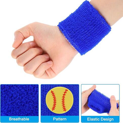 PATIKIL Colorful Sports Wristbands, Packs Sweatbands Terry Cloth for Soccer Baseball Basketball in Saudi Arabia