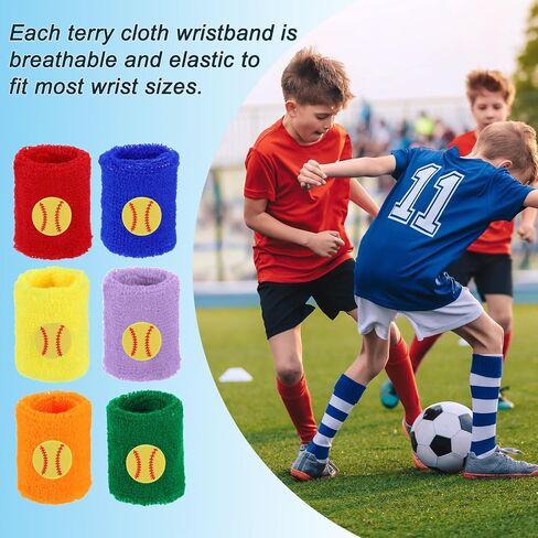 PATIKIL Colorful Sports Wristbands, Packs Sweatbands Terry Cloth for Soccer Baseball Basketball in Saudi Arabia