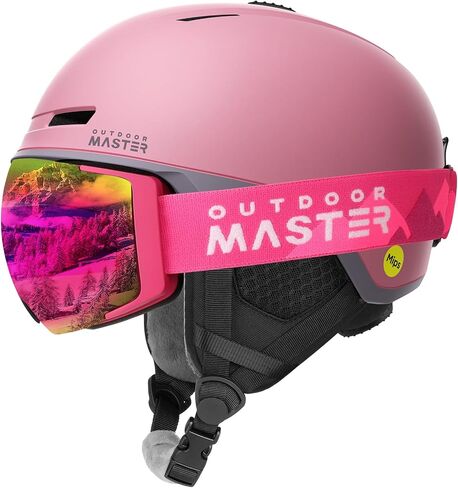OutdoorMaster Diamond II MIPS Ski Helmet with Ski Goggles PRO Set - Adjustable Fit Snowboard Helmet and Snow Goggles Set - Snow Sport Helmet for Men, Women & Youth in Kuwait