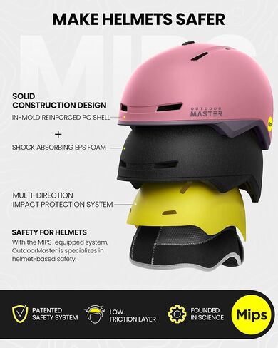 OutdoorMaster Diamond II MIPS Ski Helmet with Ski Goggles PRO Set - Adjustable Fit Snowboard Helmet and Snow Goggles Set - Snow Sport Helmet for Men, Women & Youth in Kuwait