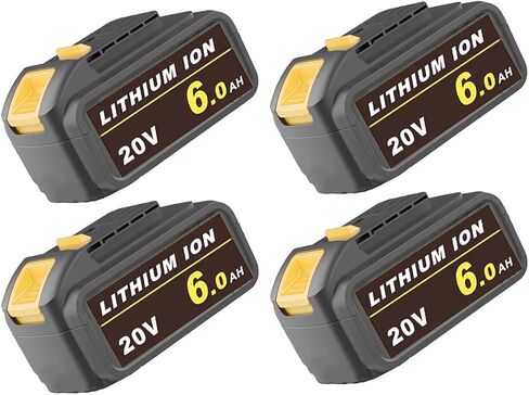 2 قطعة بطارية 6.0 أمبير 20 فولت DCB205 بديلة لبطارية ليثيوم أيون ديوالت 20 فولت DCB203 DCB204 سلسلة DCB205 مع ضوء مؤشر LED مناسب للصنفرة المدارية DCW210B in Kuwait