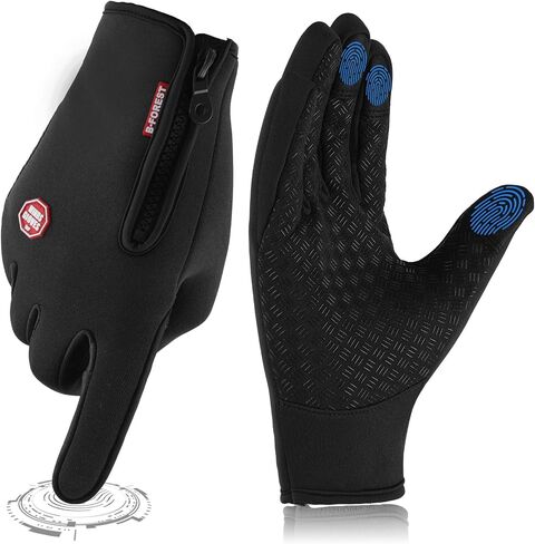 Winter Gloves, Anti Slip Touchscreen Gloves Windproof Cycling Gloves, Thermal Gloves Cold Weather Cycling Gloves for Men Women Walking Riding Driving in Saudi Arabia