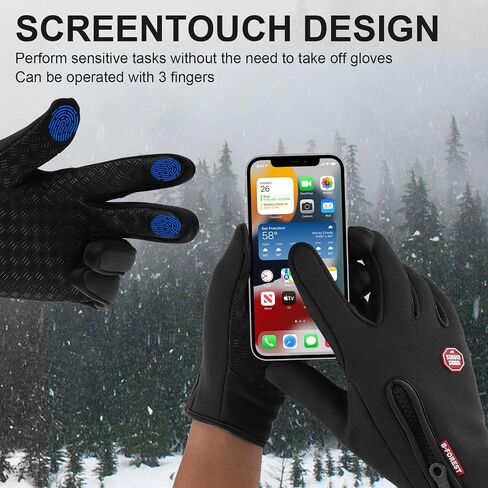 Winter Gloves, Anti Slip Touchscreen Gloves Windproof Cycling Gloves, Thermal Gloves Cold Weather Cycling Gloves for Men Women Walking Riding Driving in Saudi Arabia