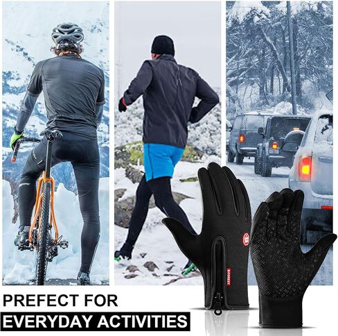 Winter Gloves, Anti Slip Touchscreen Gloves Windproof Cycling Gloves, Thermal Gloves Cold Weather Cycling Gloves for Men Women Walking Riding Driving in Saudi Arabia