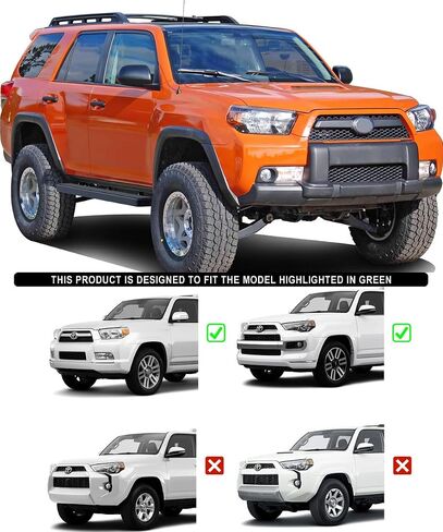 APS (لوح الجري الفضي، ألواح الجري، القضبان الجانبية، الخطوات الجانبية المتوافقة مع Toyota 4Runner 2010-2013 SR5 & 10-24 Limited & 19-24 Nightshade Edition in Kuwait