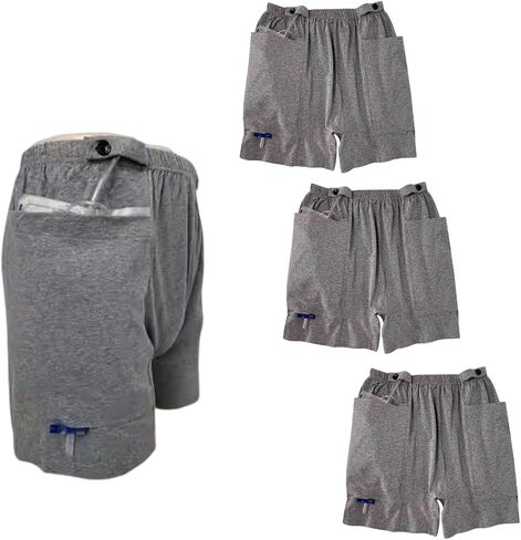 Lmaray Ostomy Drainage Bag Shorts for Men and Women, Urine Bag Pants with Two Discreet Pockets for Catheter in Kuwait