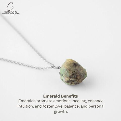 Raw Crystal Necklace, Amethyst Rough Stone Necklace, Dainty Stone Pendant, Healing Crystals Healing Stone Pendant for Beauty, Love and Positive Energy, Jewelry Gift in Kuwait