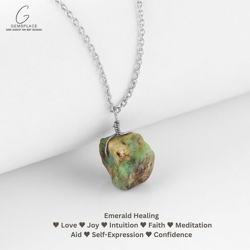 Raw Crystal Necklace, Amethyst Rough Stone Necklace, Dainty Stone Pendant, Healing Crystals Healing Stone Pendant for Beauty, Love and Positive Energy, Jewelry Gift in Kuwait