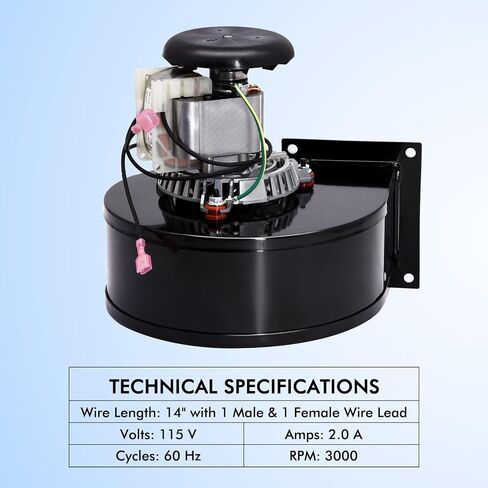 A-E-027 Exhaust Blower Fan for Breckwell Big E, P22, P23, P24, P26, P2000, P2700 Pellet Stove, Combustion Blower for US Stove & USSC 5040 Pellet Stove in Saudi Arabia