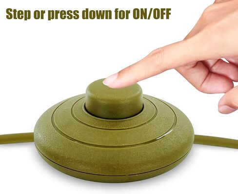 مفتاح دواسة قدم مكون من 4 قطع من UL-Listed، مفتاح مضمّن لمصباح أرضي مستدير مع زر خطوة، تركيب سهل DIY لاستبدال التحكم في تشغيل وإيقاف المصباح الأرضي (أسود) in Kuwait