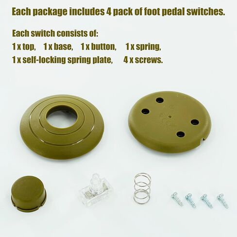 مفتاح دواسة قدم مكون من 4 قطع من UL-Listed، مفتاح مضمّن لمصباح أرضي مستدير مع زر خطوة، تركيب سهل DIY لاستبدال التحكم في تشغيل وإيقاف المصباح الأرضي (أسود) in Kuwait