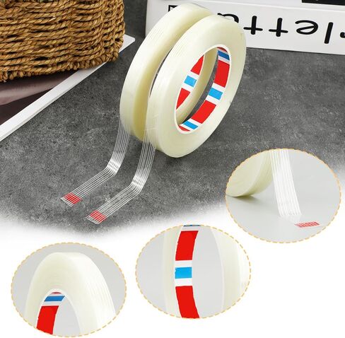 Mono Filament Strapping Tape Strapping Tape 2 Roll 1/2 inch x 60 yds Packing Tape Heavy Duty Reinforced Fiberglass Tape Wearproof Tape Transparent Tape in Saudi Arabia