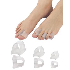 12 Packs Hammer Toe Straightener Corrector for Women Men Curled Toes, Crooked, Claw, Hammertoe Correction, Gel Toe Splint for Straightening, Bunion Toe Spacer Separators (3 Sizes, Clear)