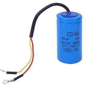 CD60 500uf Capacitor,250VAC Explosion-Proof Round Capacitor, Withstand Pulse Current,for Refrigerators,Air Conditioners,AC Motors,Water Pumps,Generators,Household Appliances