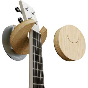 World’s Only - Collapsible Ukulele Wall Hanger and Ukulele Wall Mount - Patented - Danish Design - Space Saving - Wooden - Oak Color - Scratch Proof - Award Winning