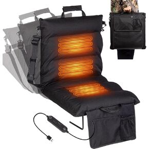 Heated Stadium Seats for Bleachers with Back Support and Cushion, 3-Temperature Control & Timer Heating Bleacher Chairs, Comfort Stadium Chair Portable Bleacher Seat for Sports Events Outdoor