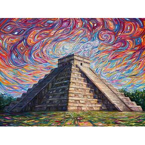 DOMROM Paint by Numbers Kit for Adults -Altar, Tower Acrylic Paints Easy Color by Numbers for Adults Paint by Number Kits on Canvas Arts and Crafts for Home Wall Decor(12x16inch)