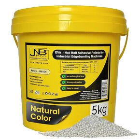 JNB Pro EVA Hot Melt Adhesive for Edge Banding Machine, Edge Band Woodworking Glue Pellets for PVC, ABS, Acrylic, Wood Veneer, Melamin Edgeband etc. (5kg/11lbs, Natural)