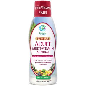 Tropical Oasis Adult Liquid Multivitamin -Liquid Multi-Vitamin and Mineral Supplement with 125 Total Nutrients Including; 85 Vitamins & Minerals, 23 Amino Acids, and 18 Herbs - 16 fl oz, 32 serv in Kuwait