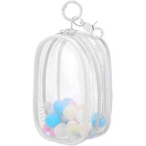 Mity rain 2PCS Clear Figure Display Bag with Keychain for Sonny Baby, Blind Box Display Case, Great Carrying Case Gift for Mini Figure/Doll Collectors