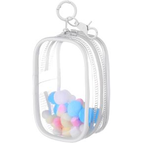 Mity rain 2PCS Clear Figure Display Bag with Keychain for Sonny Baby, Blind Box Display Case, Great Carrying Case Gift for Mini Figure/Doll Collectors