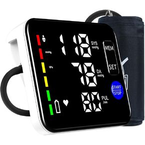 Blood Pressure Monitor Upper Arm Blood Pressure Monitors for Home Use Large LED Screen Rechargeable Blood Pressure Machine with 8.7"-16.5" Blood Pressure Cuff, 2x120 Memory, Talking Function(Black)