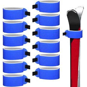12 Pack Winter Ski Straps Fastener for Carring Adjustable Ski Wraps Tie Snow Ski Strap Fastener Tape Ski Gear Accessories for Ski Sport Men Women