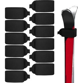 12 Pack Winter Ski Straps Fastener for Carring Adjustable Ski Wraps Tie Snow Ski Strap Fastener Tape Ski Gear Accessories for Ski Sport Men Women