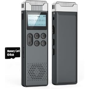 مسجل صوت رقمي سعة 64 جيجابايت مع مسجل شريط تشغيل صوتي نشط لاجتماعات المحاضرات، جهاز تسجيل صوتي بسرعة 1536 كيلوبت في الثانية مع مراقبة التسجيل، إدخال الخط، كلمة المرور in Kuwait