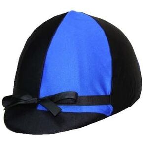 Equestrian Riding Helmet Cover - Royal Blue and Black