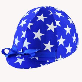 Equestrian Riding Helmet Cover - Royal Blue Stars