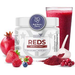 Reds - Super Reds Powder with 39 Superfoods, Antioxidant-Rich Red Powder Superfood, Probiotics & Digestive Enzymes for Energy, Metabolism & Gut Health - Red Berry Flavor