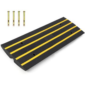 Rubber Driveway Curb Ramps, 15 Ton Capacity Heavy Duty Car Ramp, 2.5 Inch High Curbside Bridge Ramp, 4ft Motorcycle Ramp for Loading Dock Garage Sidewalk Wheel Ramp