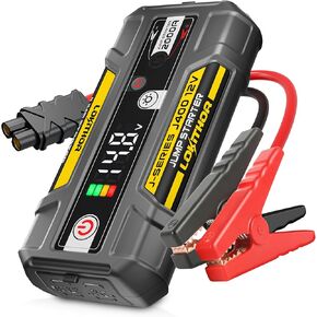 J400 2000A 12V Portable Lithium Jump Starter, Car Battery Booster Pack, USB-C Powerbank Charger, and Jumper Cables for Upto 8.0-Liter Gas and 6.0-Liter Diesel Engines, Smart Digital Screen