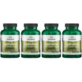 Swanson Std Spirulina Blue-Green Algae 10% Phycocyanin 500 Milligrams 90 Veg Capsules