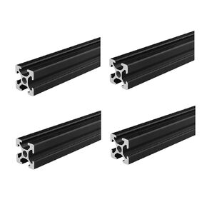 4 Pack 2020 V Slot Black Aluminum Extrusion 78.74 inch / 2000mm Length, Extruded Aluminum 20mm x 20mm 20 Series V Type Profiles Anodized European Standard Linear Rail Frame 4Pcs
