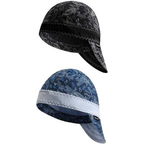 Fullsheild Reversible Welding Cap Flame Resistant CAT 2 Protective FR Welder Hats 6 Pannel Midweight Printed for Men Women