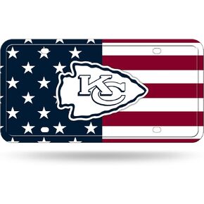 Rico Industries NFL Football Kansas City Chiefs USA Metal Auto Tag 6" x 12" - Great for Truck/Car/SUV