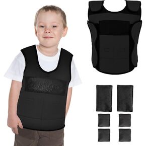 Weight Vest for Kids Black (Black, Large)