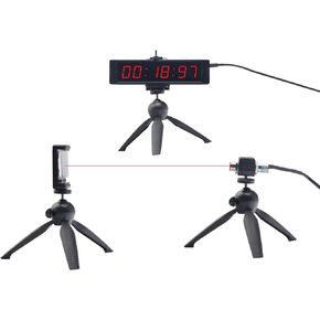 GANXIN Wired Laser Timer for Training,LED Stopwatch Race Clock,Racing Timer,Skating Track and Field Running for Sprints Bike Motorcycle (Small, Built-in Battery)