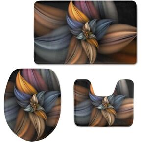 chaqlin 3 Piece Bathroom Rug Set Absorbent Non Slip Bath Mat Contour Rug Toilet Lid Cover Merry Christmat Home Deocr Washable