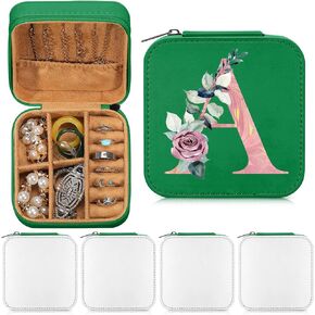 6 Pcs Sublimation Travel Jewelry Case Small Travel Jewelry Box Portable Jewelry Organizer Mother's Day Gifts Travel Gifts for Women Girls Graduation Bridesmaid Wedding Birthday Anniversary