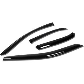 DNA motoring WVS-T2-0208 Vent Window Visor Deflector Rain/Sun Guard, Dark Smoke, 4 Piece