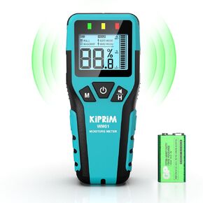 Kiprim MOL-d Detector Home Pinless Moisture Tester MOL-d Detector for Floor,Wood, Walls, Concrete – Accurate Non-Destructive Testing Moisture Meter WM01