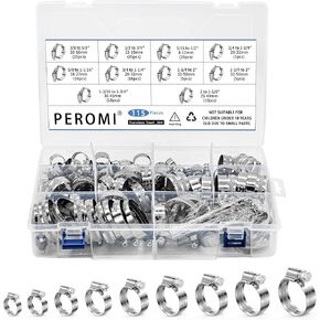 115pcs Heavy Duty Hose Clamps Set with Hexagonal Socket Wrench, 304 Stainless Steel Worm Gear Drive Hose Clamp Metal Fuel Line Pipe Clamp for Plumbing, Automotive And Mechanical Application in Kuwait