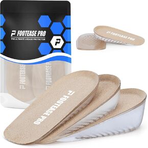 Height Increase Insoles, Gel Heel Lift Inserts for Pain Relief & Shock Absorption, Ideal for Heel Pain, Achilles Tendonitis, Plantar Fasciitis, and Foot Discomfort
