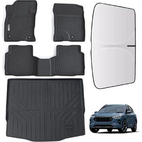 Floor Mats & Trunk mat for Ford Expedition 2018-2023 2024 (Only Fit 7 Seats) (2 Row Bucket Seat)-Not Fit MAX,TPE All Weather Protection 3 Rows Car Floor Liners with Cargo Liners